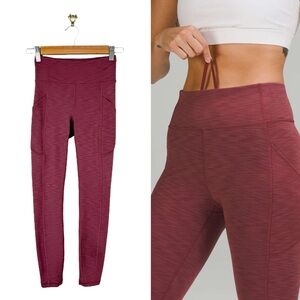 Lululemon Invigorate High Rise Tight 25" Sz 2 Heathered Mulled Wine W5CQLS